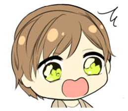 American Shorthair cat&Japanese Boy sticker #15052686