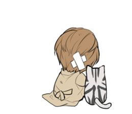 American Shorthair cat&Japanese Boy sticker #15052688