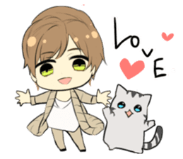 American Shorthair cat&Japanese Boy sticker #15052690