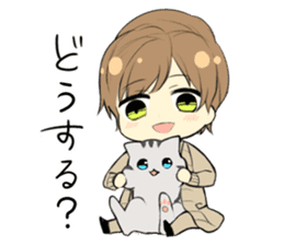 American Shorthair cat&Japanese Boy sticker #15052691