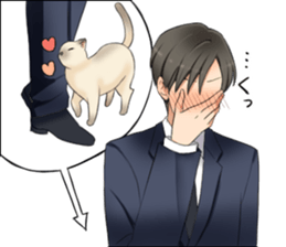 Blue Eyes Cat&Japanese Boy sticker #15053495