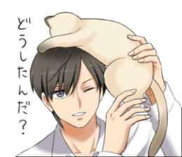 Blue Eyes Cat&Japanese Boy sticker #15053507