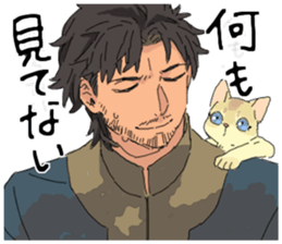 Golden cat&Japanese Boy sticker #15054093