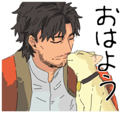 Golden cat&Japanese Boy sticker #15054096