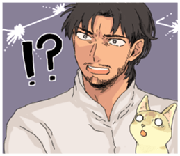 Golden cat&Japanese Boy sticker #15054105