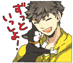 Black&White cat&Japanese Boy sticker #15054351