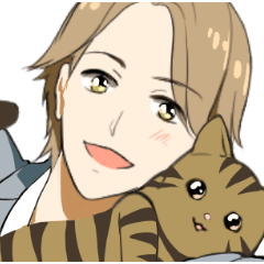 Brown tabby cat&Japanese Boy