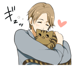 Brown tabby cat&Japanese Boy sticker #15054505