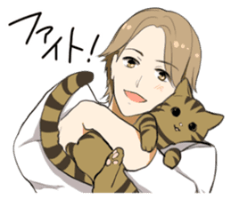 Brown tabby cat&Japanese Boy sticker #15054508