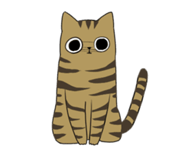 Brown tabby cat&Japanese Boy sticker #15054513