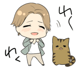 Brown tabby cat&Japanese Boy sticker #15054521