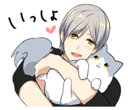 Longhair cat&Japanese Boy sticker #15054684
