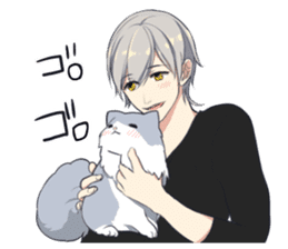 Longhair cat&Japanese Boy sticker #15054685