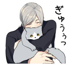 Longhair cat&Japanese Boy sticker #15054686