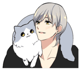 Longhair cat&Japanese Boy sticker #15054687