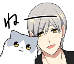 Longhair cat&Japanese Boy sticker #15054689