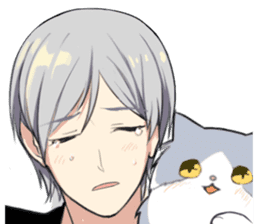 Longhair cat&Japanese Boy sticker #15054692