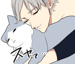 Longhair cat&Japanese Boy sticker #15054696