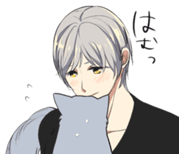Longhair cat&Japanese Boy sticker #15054698