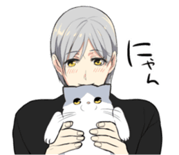 Longhair cat&Japanese Boy sticker #15054701