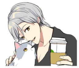 Longhair cat&Japanese Boy sticker #15054711