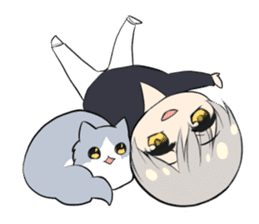 Longhair cat&Japanese Boy sticker #15054716