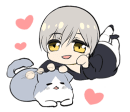 Longhair cat&Japanese Boy sticker #15054718