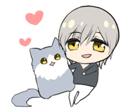 Longhair cat&Japanese Boy sticker #15054719
