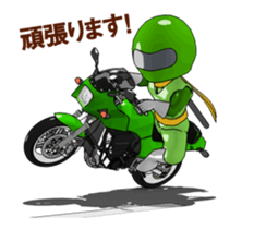Lime green rider goes curve ! sticker #15056030