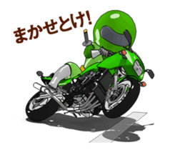 Lime green rider goes curve ! sticker #15056031