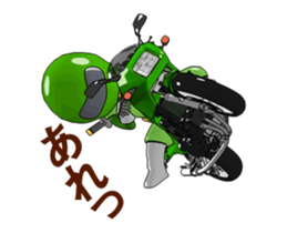 Lime green rider goes curve ! sticker #15056032