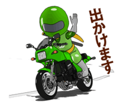 Lime green rider goes curve ! sticker #15056033