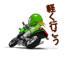 Lime green rider goes curve ! sticker #15056035