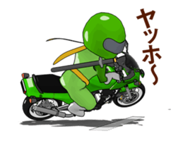 Lime green rider goes curve ! sticker #15056036
