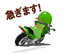 Lime green rider goes curve ! sticker #15056038