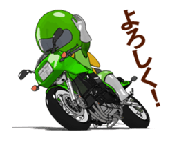 Lime green rider goes curve ! sticker #15056039