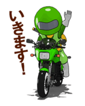 Lime green rider goes curve ! sticker #15056041