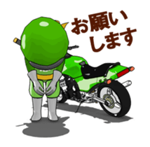 Lime green rider goes curve ! sticker #15056044