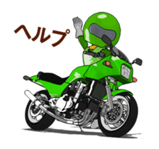Lime green rider goes curve ! sticker #15056047
