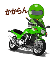 Lime green rider goes curve ! sticker #15056048