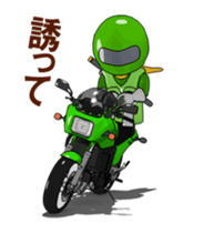 Lime green rider goes curve ! sticker #15056049