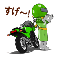Lime green rider goes curve ! sticker #15056051