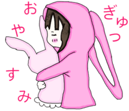 Cellular phone rabbit and Mean superior. sticker #15056477