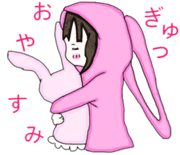 Cellular phone rabbit and Mean superior. sticker #15056477