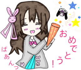 Cellular phone rabbit and Mean superior. sticker #15056481