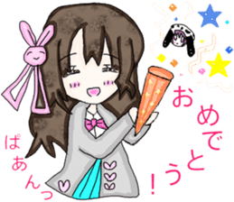 Cellular phone rabbit and Mean superior. sticker #15056481