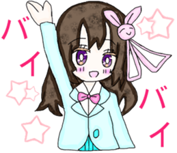 Cellular phone rabbit and Mean superior. sticker #15056483