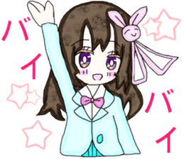 Cellular phone rabbit and Mean superior. sticker #15056483