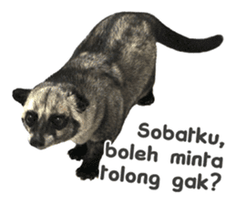 Mumu the Cute Asian Palm Civet 3 sticker #15057777
