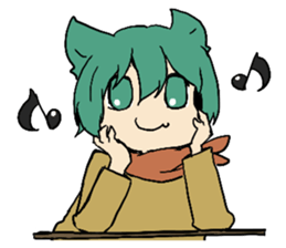 Rabbit man and cat man sticker #15058532